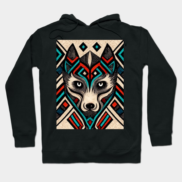 Aztec Wolf IV Hoodie by CatyArte